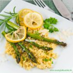 Gebackener Spargel mit Hirse